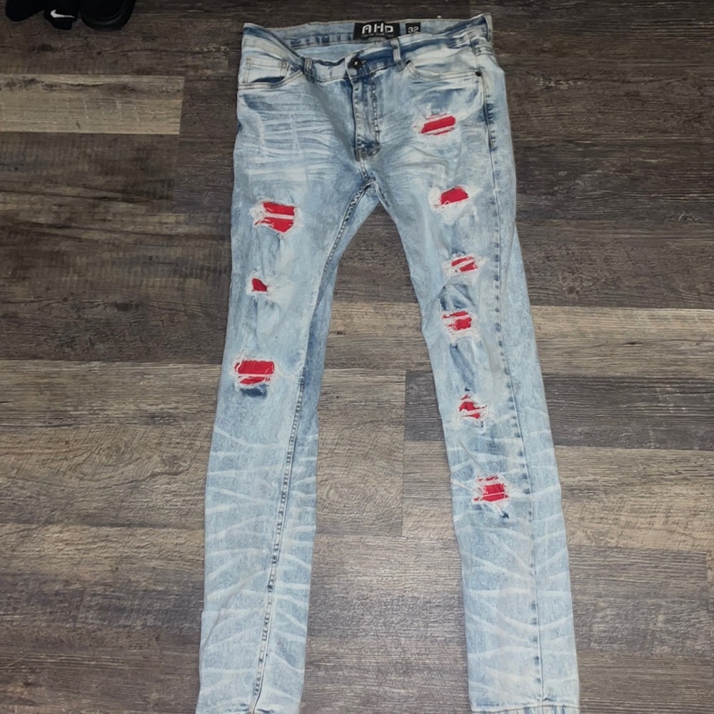 Light Blue Ripped Skinny Jeans